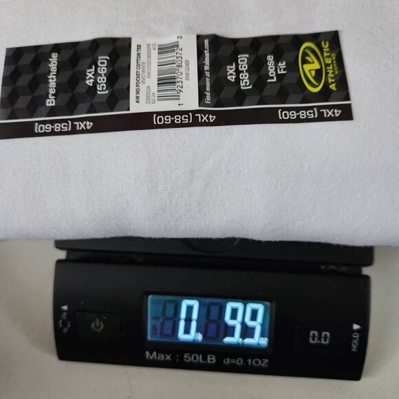 Athletic Works Mens 4XL Tee White 100% Cotton Tee Breathable Loose Fit - Picture 7 of 7